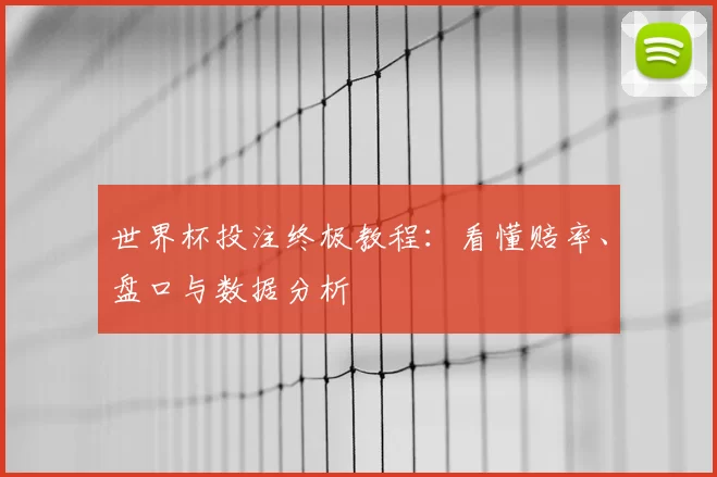 世界杯投注终极教程：看懂赔率、盘口与数据分析